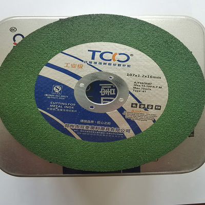kualitas  72m/S Abrasive Cut Off Wheel Inox Stainless Steel Side Grinder Disc 107x1.2x16mm pabrik